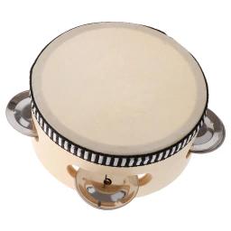 Hand Held Percussão Drum for Kids, Tambourine Drum, Crianças Instrumento Musical, Brinquedos Educativos, 4" - Image 2