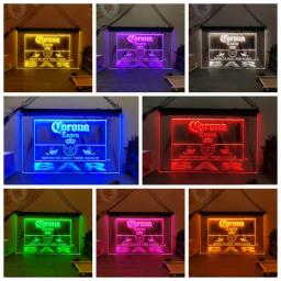 Corona-Extra Bar Beer 3D Escultura LED Neon Sign, Wall Art para Casa, Quinta, Quarto, Quarto, Decoração de Escritório, Único, Eye-Catching - Image 2
