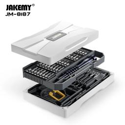 JAKEMY JM-8187 Chave De Fenda Magnética Set, Kit De Ferramentas De Reparo Eletrônico, Fibra De Vidro De Alto Brilho, Sinais Gravados, Telefone, PC, Tablet, 83in 1 - Image 4