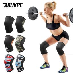 Aolikes 1 par 7mm neoprene esportes joelheiras compressão levantamento de peso pressão crossfit treinamento joelheiras apoio feminino - Image 6