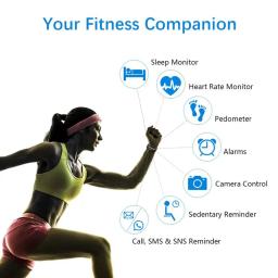 Pulseira esportiva inteligente para homens e mulheres, pedômetro, freqüência cardíaca, pressão arterial, rastreador de fitness, smartwatch bluetooth, novo, 2022 - Image 2