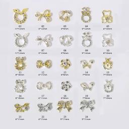 Shiny Nail Charms para Decorações Nail Art, Strass 3D, Star, Butterfly, Shaped Nail Dicas, DIY Acessórios, Prata, Ouro, Metal, Shiny, 1Pc - Image 4