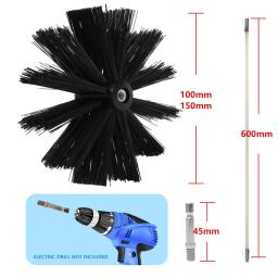 Escova rotativa longa para chaminé, 600mm, alça longa, haste flexível para secador de chaminé, tubo interno de parede e ferramentas de limpeza de telhado - Image 6