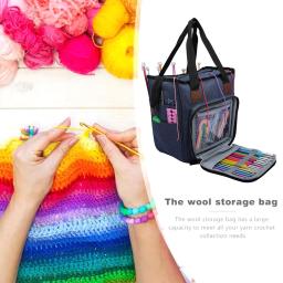 Saco De Armazenamento De Ferramenta De Tricô Portátil, Sacos De Armazenamento De Fios DIY, Costura Bordado Ferramenta De Armazenamento, Crochet Fio Tambor Saco, Máquina De Costura - Image 3