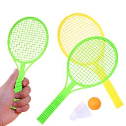 Mini Badminton e raquete de tênis infantil com duas bolas de plástico, exercício físico entre pais e filhos, jogos de bebê, presentes de verão, TMZ - Image 1