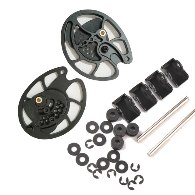 Conjunto de 2 Polias de Arco Composto Preto para Arcos de 30-40 Libras - Ideal para Caça e Tiro ao Ar Livre