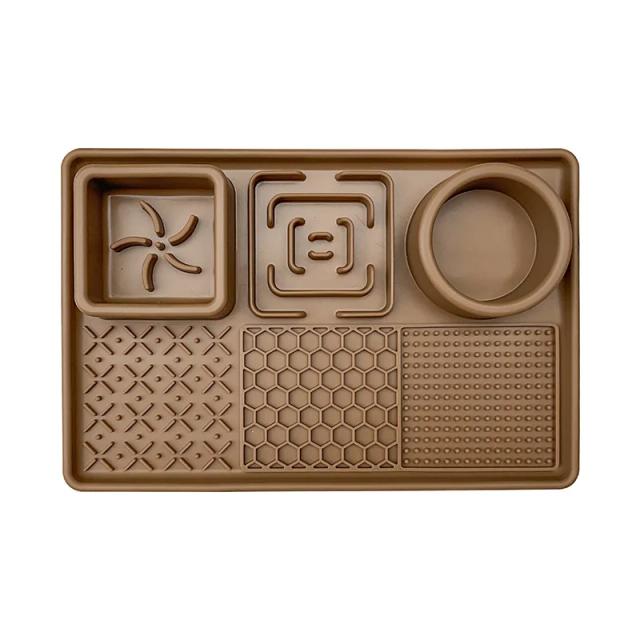 Tapete Antiderrapante em Silicone para Pets, Impermeável e Fácil de Limpar, Ideal para Alimentação Lenta, Multifuncional e à Prova de Vazamentos para Cães e Gatos