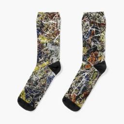 Meias Jackson Pollock, Masculina e Feminina, Rúgbi Fashion, Caminhada, Número 17a, Novo - Image 1