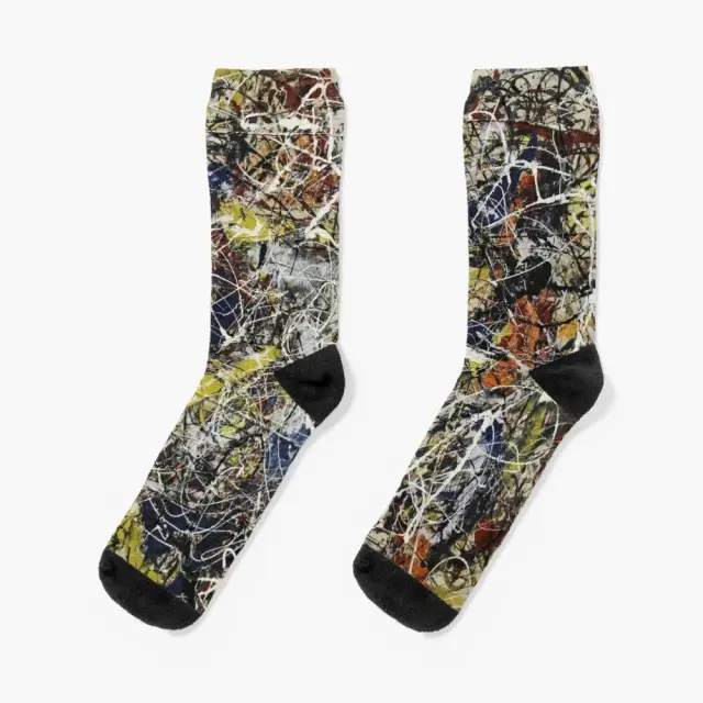 Meias Jackson Pollock para Rúgbi e Caminhada, Masculinas e Femininas, Tamanho 17a, Novas e Estilosas