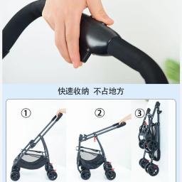 Leve dobrável Pet Stroller, cão, gato, pelúcia, bebê, pequeno carrinho de estimação, transportadores e carrinhos de viagem ao ar livre - Image 5