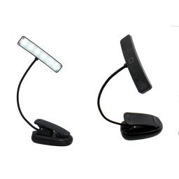 Flexível Eye-Friendly Folha Flexível Desk Lamp, Ajustável, Tablet Suporte Portátil, Clip-on Leitura, Recarregável Livro Luz - Image 2