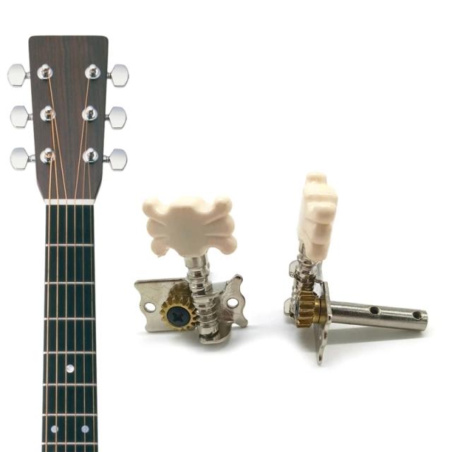 Afinador de Guitarra Acústica Prata Perolado com Cravelhas e Chaves Ajustáveis