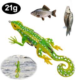Lagartixa Silicone Fishing Lure, Anti-Hanging Bottom, Isca Encaracolada, Cauda, Weedless, Acessórios Artificiais - Image 2