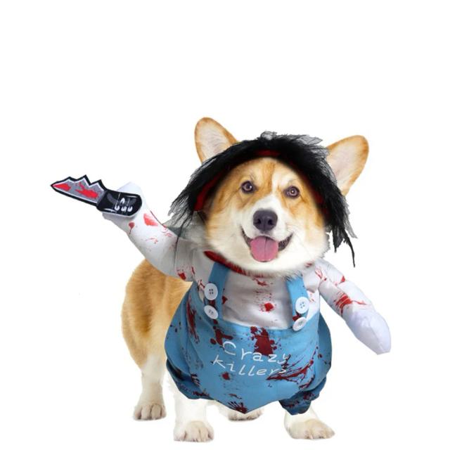 Fantástica Fantasia de Halloween para Cães e Gatos: Roupa de Chucky para Pets