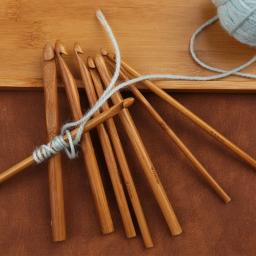 IMZAY-Conjunto De Ganchos De Crochet De Bambu, Kit De Agulha De Malha, Agulhas De Costura De Plástico, Forma De U, Forma De Arco, Cor Aleatória, 20Pcs - Image 4