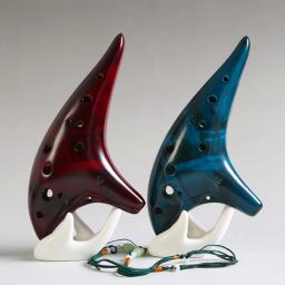 Flauta Cerâmica Ocarina para Decoração Doméstica, Porcelana de 12 furos Alto C, Instrumentos Musicais, Pode Ser Usado Como Presentes, 3 Cores - Image 5