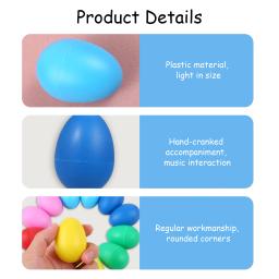 Egg Shakers Instrumentos musicais para crianças, brinquedos de plástico, Easter Egg Shaker para aprendizagem, percussão, pintura DIY, 12 peças - Image 5