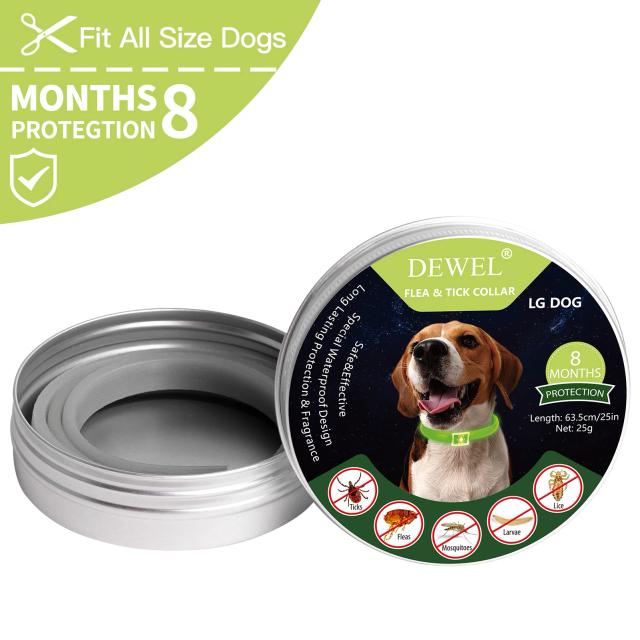 Coleira Ajustável Antipulgas e Carrapatos para Gatos e Cães - 8 Meses de Proteção ao Ar Livre para Pets
