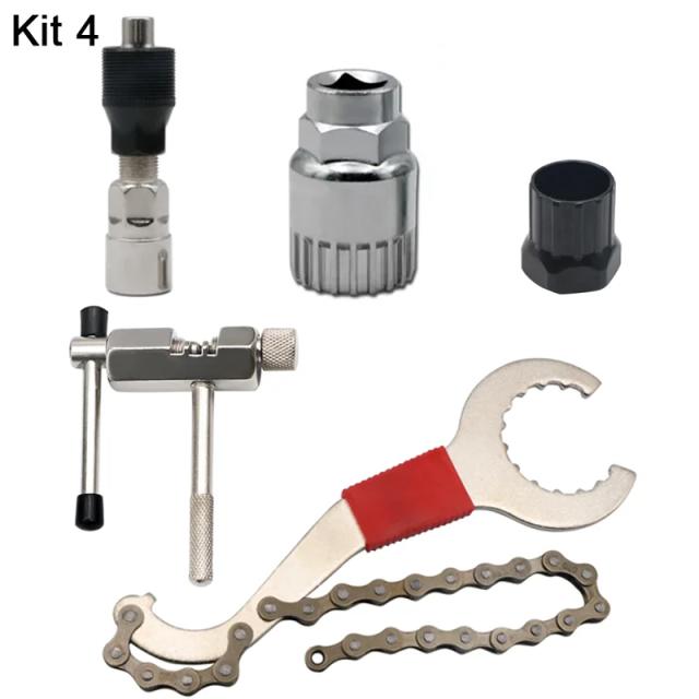Kit Ferramentas Bicicleta Reparo Corrente Extrator Manivela Medidor Cassete