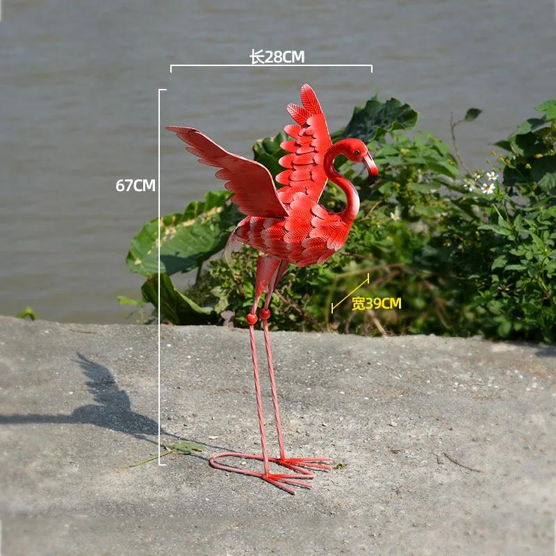 Jardinagem ao ar livre Decoração Metal Flamingo Escultura, Jardim e quintal Home Decor, Enfeites de casamento, Presente personalizado do ofício - Image 1