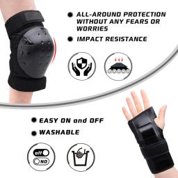 Almofadas de cotovelo para crianças e adultos, protetores de pulso, equipamento de proteção para patins, ciclismo, BMX, skate, scooter, equitação, esportes - Image 4