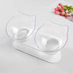 Tigela de gato dupla elevada com suporte inclinado, alimentador de água antiderrapante, suprimentos para beber para cães pequenos e gatos, gatinho de estimação - Image 2