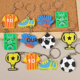 Sports Football Tema Keychain para Crianças, PVC Chaveiros, Futebol Mochila, Pingente De Brinquedo, Favores De Festa De Aniversário, Pinata Fillers, Goodie Bag, 12Pcs - Image 1
