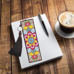 1/2 pçs Marcador de livro de couro em forma especial Faça você mesmo Broca de pintura de diamante Borla Marcas de livro Artesanato Arte Mosaico Decoração de presente Presente de casa - Image 4