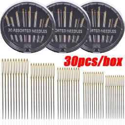 30/12 pçs conjunto de agulhas de costura à mão vários tamanhos agulhas de costura linha de bordado agulhas de costura diy vestuário acessórios de costura - Image 1