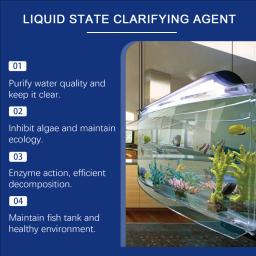 Aquário Fish Tank Purificador de Água Clara, Qualidade Fish Supplies, Removedor De Algas, Agente De Limpeza, Agente De Purificação De Água, 100ml - Image 6