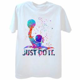 Camiseta polo aquático de manga curta masculina, tops casuais, camiseta branca, arte colorida, estampa clássica do Dia das Bruxas, menino, novo, verão - Image 1