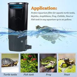 Aquário Filtro Interno para Tanques Tartaruga, Répteis, Anfíbios, Sapo, Fish Tank, 3 a 20 galões - Image 6