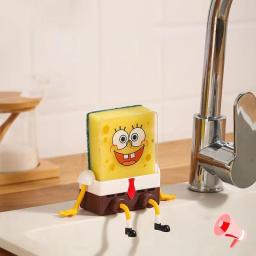 Bob Esponja SquarePants Escova De Lavagem De Prato, Suprimentos De Cozinha, Rack De Drenagem, Pratos De Limpeza Escovas, Esfoliante Reutilizável, Esfregão - Image 2
