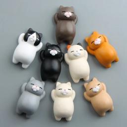 Japonês honesto gato kawaii ímãs dos desenhos animados gato bonito em miniatura ornamentos geladeira ímã acessórios de decoração da cozinha presentes ideia - Image 3