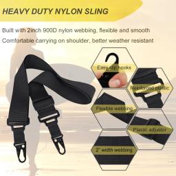 Correia Crossbody de Nylon Pesada Ajustável, Ombro Multiuso com Clipes de Ligação Rápida, Rifle, Caiaque, SUP, Saco de Golfe, Guitarras - Image 3