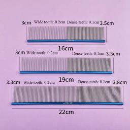 16/19/22cm Aço Inoxidável Pet Beleza Styling Pente Dog Grooming Combs Longo Grosso Cabelo Pele Remoção Escova Pet Dog Grooming Combs - Image 6