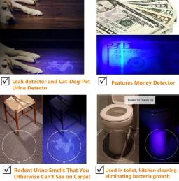 Lanterna Blacklight Handheld, Mini Tocha de Luz, Detector para Cachorro, Manchas de Urina Pet, Bed Bugs e Scorpions, Lanterna UV, 395nm - Image 4