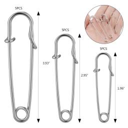 10/15 pçs grandes pinos de segurança 2 "3" 4 "resistente sortido cobertor pinos de bloqueio de mola de aço inoxidável fixadores para artesanato de roupas - Image 2