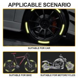 40 pçs tiras reflexivas da roda da motocicleta do carro colorido hub adesivos estilo do carro decalque adesivo auto moto decoração decalques acessórios - Image 4