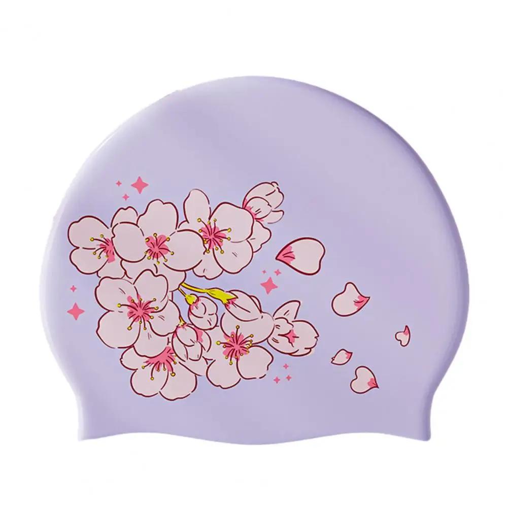 Chapéu de gorro de natação impermeável de silicone para homens e mulheres, tampas elásticas antiderrapantes, cor gradiente, acessórios de natação - Image 1