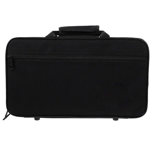Estojo Preto Portátil para Clarinete e Flauta com Microfone e Espaço de Armazenamento para Instrumentos de Sopro