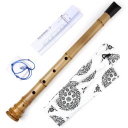 Flauta De Bambu Vertical com Shakuhachi, Instrumento De Sopros, 5 Buracos, Instrumento Musical De Madeira, D Key, Capa Protetora - Image 1