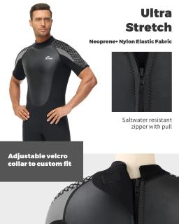 Roupa de mergulho shorty para homens, 3mm, para mergulho, surf, natação e esportes aquáticos, neoprene, pesca submarina, peça única - Image 4