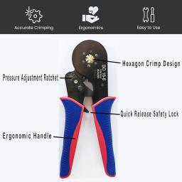 Kit de ferramentas de crimpagem Hexagonal Virola, crimper fio com linha única e conjunto de virola fio duplo, AWG 28-5, 16-16 mm² - Image 2