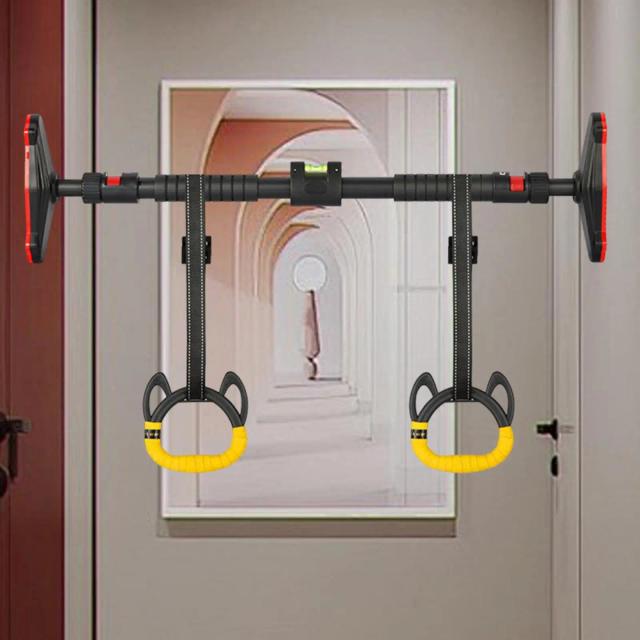 Barra de ginástica horizontal infantil com anéis de puxar para treino completo em casa e alças antiderrapantes