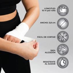 Fita atlética dos esportes para o futebol, branco, extra forte, nenhum resíduo pegajoso, 1.5 Polegada x 32 pés, 2 rolos - Image 3