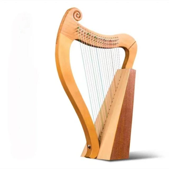 Harpa de Lira de Madeira para Crianças - Encantador Instrumento Musical Chinês com 15 Cordas em Resina Acrílica