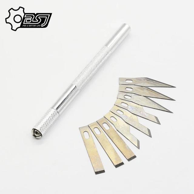 Conjunto de 9 Lâminas para Artesanato: Faca de Corte, Estêncil e Escultura para DIY e Cinzelamento