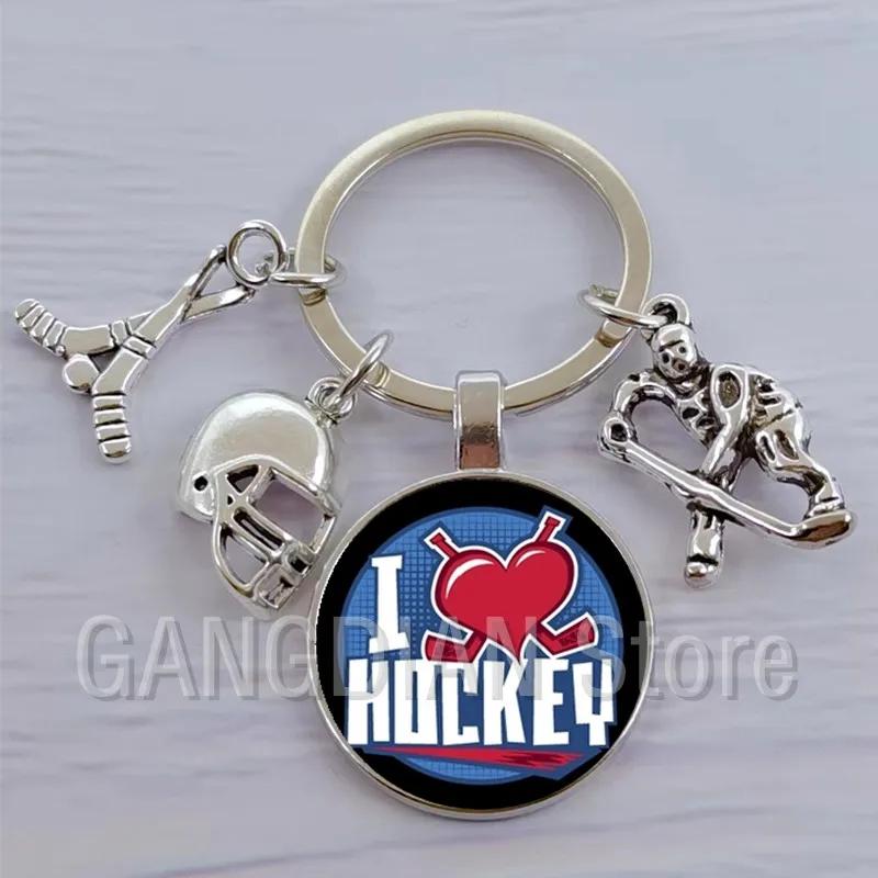 Diy chaveiro hóquei jogador skate e hockey clube pingente jóias carro chaveiro hockey fã lembrança presente - Image 1