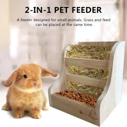 Pequeno Pet Food Holder, Bebedor de Hamster, Chinchila e Coelho, Bonito Mini Prateleira de Alimentação de Grama - Image 1